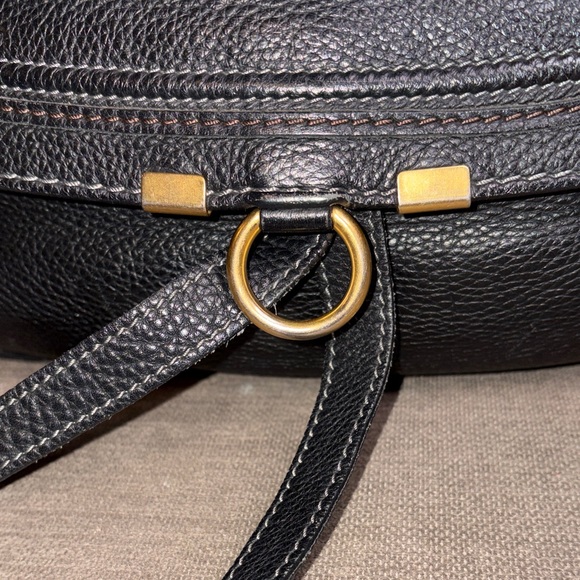 Chloe Black Leather Hobo Bag with Gold Accents - Picture 7 of 12